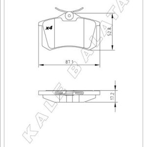 ARKA BALATA MGN II-LGN-GOLF III-IV-PASSAT III-POLO-C3-C4-P307-AUDI A3-A4 87x52.9x17.2mm GDB823