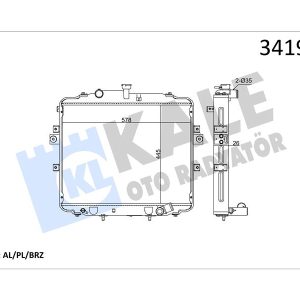 RADYATÖR BRAZİNG H100 04 AC KLİMASIZ MEK 445x580x26 AL-PL 253104F210