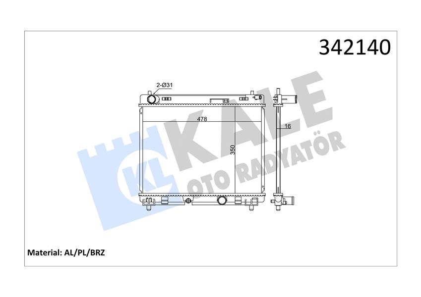 RADYATÖR TOYOTA TOYOTA YARIS AL-PL-BRZ