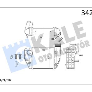 TURBO RADYATÖRÜ INTERCOOLER A6 4F5. C6 AL/PL/BRZ 200x202x62