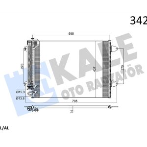 KLİMA KONDENSERİ PASSAT 05 577x439x16 AL/BRZ 3C0820411C-3C0820411E-3C0820411G
