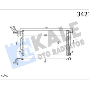 KLİMA KONDENSERİ VW POLO-AUDI A1-A1 SPORTBACK-SEAT IBIZA V-TOLEDO IV AL-AL 6R0820411D-6R0820411-6R0820411H