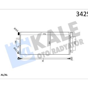KLİMA RADYATORU KONDENSERİ RENAULT MASTER III 10 OPEL MOVANO B 10 2.3dCi 775x351x16 ALÜMİNYUM KURUTUCU İLE