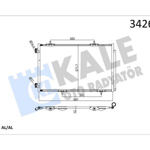 KLİMA KONDENSERİ P301-CITROEN C-ELYSEE 1.2 VTi-1.6 VTi-1.6 HDİ 11/12 587X367X16 9674994280