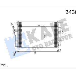 KLIMA RADYATORU MERCEDES SPRINTER B906 B907 B910 . VW CRAFTER 30-35-50 A9065000454-2E0820413