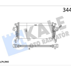 TURBO RADYATÖRÜ INTERCOOLER ASTRA J-CRUZE J305 AL/PL/BRZ 565x280x30 1302144-13267646