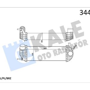 TURBO RADYATÖRÜ INTERCOOLER KNG 1.5 DCİ 08 385x143x64 AL/PL/BRZ 8200382109