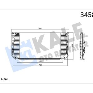 KLİMA KONDENSERİ COROLLA 1.6 Sİ-1.8 GT AE 101 92-97 692x342x20 AL/AL 8846012460-94855107