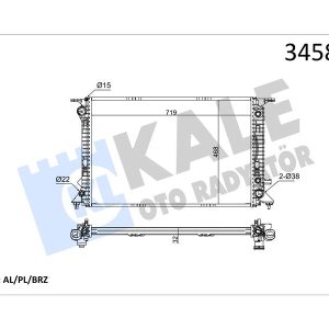RADYATÖR Q5 3.0 TDİ guattro 08 720x470x32 AC /- MEK OTOM AL/PL/BRZ 8R0121251A-8R0121251C