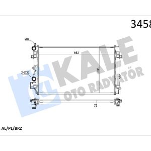 RADYATÖR A1-IBIZA V-POLO 1.2-1.4-1.6 09 MEK 652x398x26 AL/PL/BRZ 6R0121253D-6R0121253H