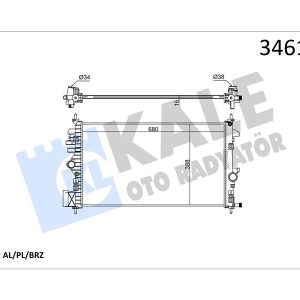 RADYATÖR INSIGNIA-SAAB 9-5 1.6-1.8 08 AC MEK 680x378x16 AL/PL/BRZ 1300292-13241726