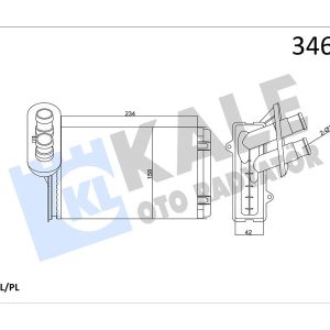 KALORİFER RADYATÖRÜ A3-CADDY-GOLF-JETTA-POLO-IBIZA-CORDOBA-OCTAVIA-1.4-1.6-1.8-1.9TDI-2.0 234x156 191819031E-1H1819031B-191819031