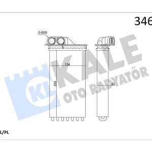 KALORİFER RADYATÖRÜ C2 03 C3 02/02 1007 10/05 1.4-1.6-1.6 16V-1.4HDI 250x140 6448.K9