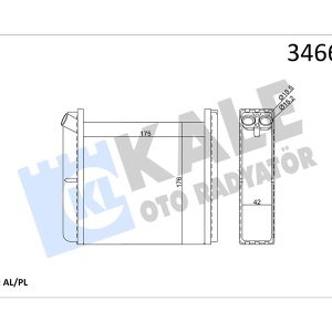 KALORİFER RADYATÖRÜ ASTRA F-CALIBRA A-VECTRA A 175x195x40 90399229-1843105-1843106