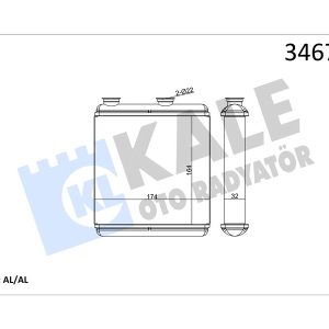 KALORİFER RADYATÖRÜ OPEL MERIVA 1.4-1.6-1.3CDTI-1.7DTI-1.7CDTI 03-10