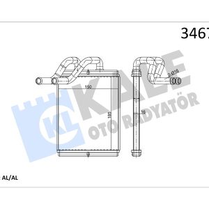 KALORİFER RADYATÖRÜ KIA SORENTO 2.4L G4CS G4JS benzinli 02- 2.5L CRDI D4CB 140hp 03- - ALEMİNYU M 972273E000