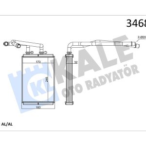 KALORİFER RADYATÖRÜ SCUDO 07 JUMPY 07 ULYSSE 07 P807 05 250x180x33 6448.K8-9464420380