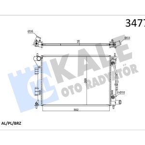 RADYATÖR AL/PL/BRZ I30 1.4I-1.6I-1.6GDI 12 ELANTRA 10 KIA CERATO-CERATO KOUP-SOUL AT
