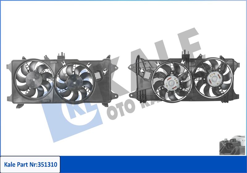 FAN MOTORU DAVLUMBAZLI FIAT DOBLO 1.3 MJET 03 1.9JTD 01 EURO III ÇİFT MOTORLU AC KLİMALI 46821264-51718489
