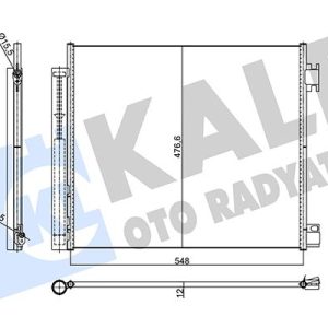 KONDENSER KADJAR-KOLEOS-ESPACE 15 QASHQAI-X-TRAIL 13 1.2 1.5/1.6DCI 12V KURUTUCULU 12MM AL/BRZ 536X476.6X12 921009251R-9211000Q0A