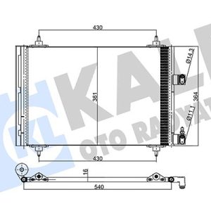 KLİMA RADYATÖRÜ KONDENSER PEUGEOT P307-P307 SW CITROEN C4-C5 2.0 HDI 01- AL/AL