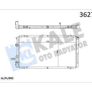 351020 MOTOR SU RADYATÖRÜ RENAULT MASTER II 01 OPEL MOVANO 01 1.9dCi 2.5dCi 2.8 DTI MT AC-NAC BRAZING 730x388x32 7701043693-7701046210-2140000QAH