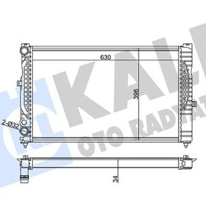 RADYATÖR A4-A6 1.8-PASSAT 1.6 1.8 00-05 630X396X34 AL-PL 8D0121251Q-8D0121251K-8D0121251E