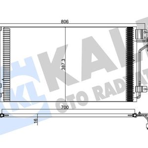 KLİMA KONDENSERİ TRANSPORTER T5-MULTIVAN V 715x391x16 AL-AL