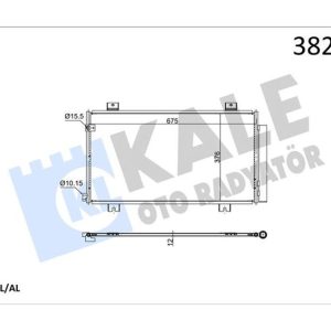 HONDA CIVIC X FC 1.6İ-DTEC 16 KURUTUCU İLE BRAZING AL/AL 675X376X12 KLİMA RADYATÖRÜ