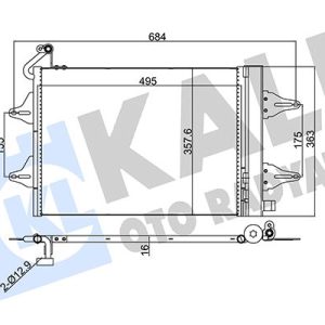 KLİMA KONDENSERİ POLO-FOX-CORDOBA-IBIZA-ROOMSTER-FABIA AL/AL 515x362x16 6Q0820411G-6Q0820411J-6Q0820411