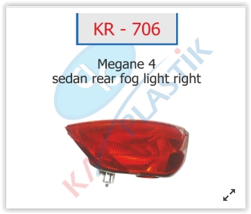 ARKA SİS FAR LAMBASI SAĞ MGN 4 SEDAN MODEL 265808906R