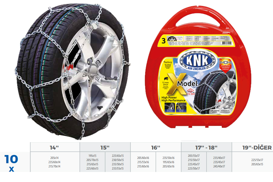 PATİNAJ ZİNCİRİ TAKMATİK ÇAPRAZ 14-15-16-17 JANT ZİNCİR EBATLARI İÇİN RESİME BAKINIZ
