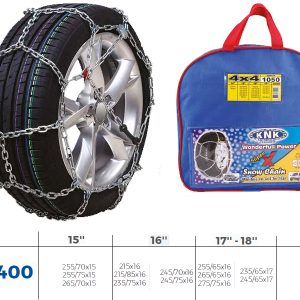 PATİNAJ ZİNCİRİ 4x4 JEEP - MİNİBÜS VE HAFİF TİC.ARAÇ ZİNCİR EBATLARI İÇİN RESİME BAKINIZ