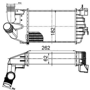TURBO RADYATÖRÜ INTERCOOLER ASTRA H-ZAFIRA AL/PL/BRZ 262x181.5x62