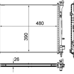 RADYATÖR CLIO II-SYMBOL II 1.5DCI AC MEK 480x390x26 8200245596