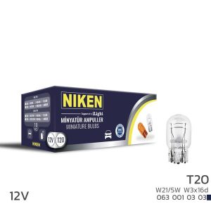 NIKEN T20 DİPSIZ AMPUL 1016 W21/5W W3x16d 10LU