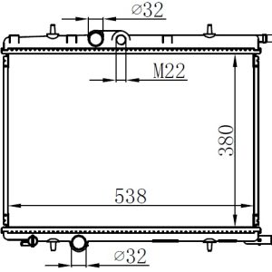 RADYATÖR BRAZİNG KALIN TİP PEUGEOT 206 1.6İ-1.4HDI 98 380X538X26 MEK.