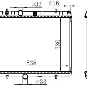RADYATÖR C-ELYSEE-C3-C4-C5 I-P207-P208-P301-P307-P308-P407-P3008-P5008-RCZ 09 MT 380X538X16 1330P9-96455874-9645587480