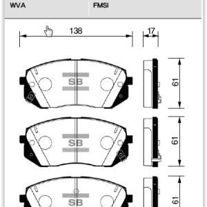 ÖN FREN BALATA HYUNDAI TUCSON 1.6L D4FE CRDİ dizel 136hp 15- 1.6L G4FJ 15- / KIA SPORTAGE 1.6L D4FE CRDİ dizel 136hp 15- / 1.6L G4FJ 15- ÜSTTEN