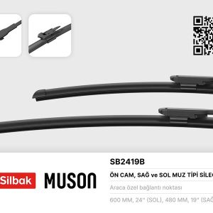 SİLECEK SÜPÜRGESİ 600/480mm MUZ TİPİ AUDI A3 04- SPORTBACK 04 -BMW 4-SERIES COUPE G22-G23 07-20 UNIVERSAL