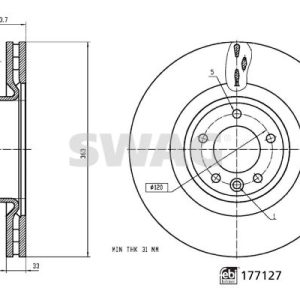 FREN DISKI ON 19 INC RANGE ROVER SPORT 2 L494 13 16 RANGE ROVER 4 VOGUE L405 12 DISCOVERY 5 L462 16 LR098967-LR161893