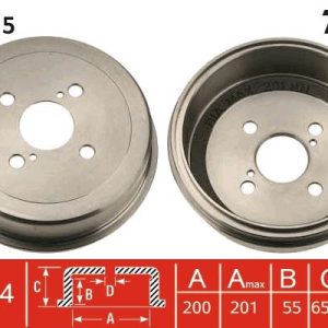 ARKA FREN KAMPANASI COROLLA/SW 92-97 EE101-111/AE101-111/AE102/CE110 200x201x55x66 4-2D