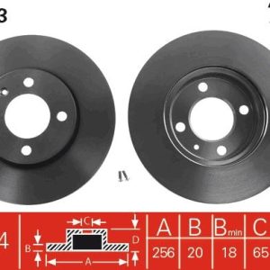 ÖN FREN AYNASI POLO 88-97 CADDY 95-04 GOLFIII-IV-CORDOBA 94-02 IBIZA93-02-INCA 256x19.9x4DLxHAVALI