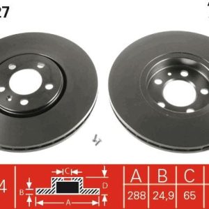 ÖN FREN AYNASI GOLF IV 00 V 03 POLO 01 BORA 98 OCTAVIA 98 FABIA 05 IBIZA 05 288x25x5DLxHAVALI