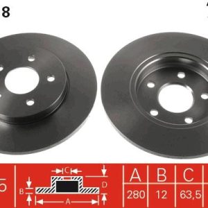 ARKA FREN AYNASI MONDEO III 1.8-2.0-2.2 11.00/08.07 JAGUAR XTYPE 06.01 280x12x5DL