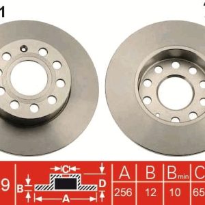 ARKA FREN AYNASI CADDY III-GOLF-V-VI-PLUS-JETTA III-ALTEA 04 A3 03 TOLEDO III-OCTAVIA 04 256x12x9DL