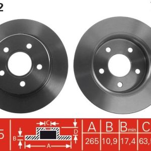 ARKA FREN DISK AYNASI FOCUS II 04 C MAX 07 1.6TI 16V 1.6TDCI 1.8 MAZDA III 03 OLCU 265 11 5 BIJON