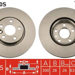 FREN DISKI ON ADET FREELANDER 2 L359 RANGE ROVER EVOQUE L538 FORD S-MAX MONDEO GALAXY 2 VOLVO S80 S60 V60 V70 300cm CAP
