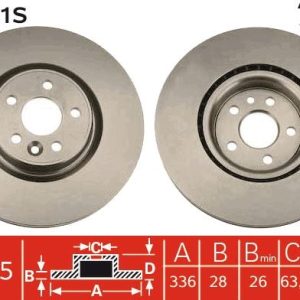 ON FREN DISK AYNASI HAVALI VOLVO S60 II 10 15 S80 II 06 V60 I 11 15 V70 III 07 15 XC70 II 09 15 336cm CAP