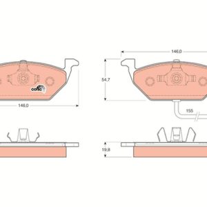 ÖN BALATA FİŞLİ KÜÇÜK GOLF4-GOLF5-JETTA-BORA-POLO-A3-LEON 97 GDB1386